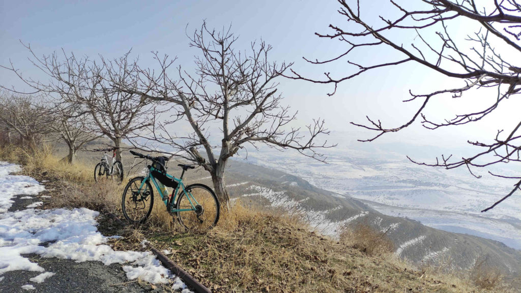 two bikes on top of the park